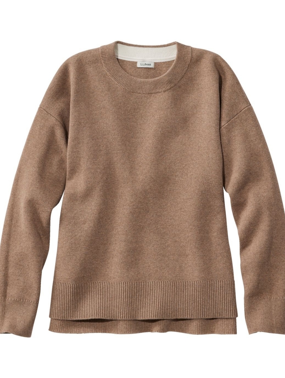 L.L. Bean Women's Crewneck Sweater in Heathered Brown